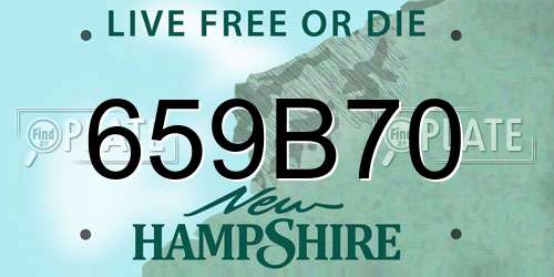 659B70 New Hampshire License Plate