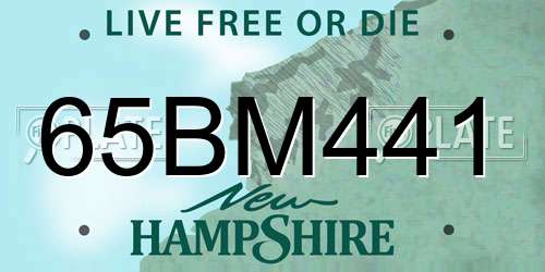 65BM441 New Hampshire License Plate
