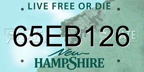 65EB126 New Hampshire License Plate