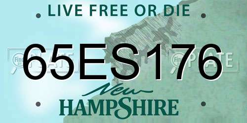 65ES176 New Hampshire License Plate