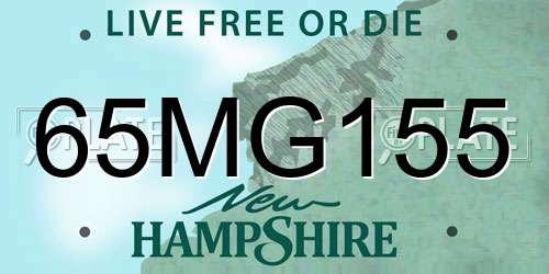 65MG155 New Hampshire License Plate