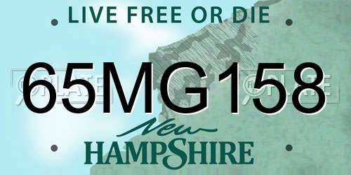 65MG158 New Hampshire License Plate