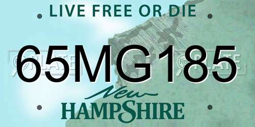 65MG185 New Hampshire License Plate