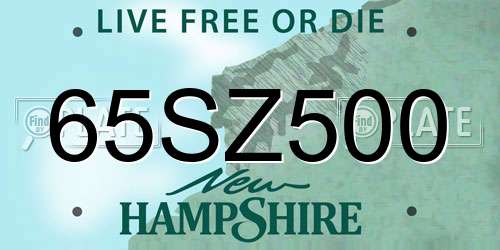 65SZ500 New Hampshire License Plate
