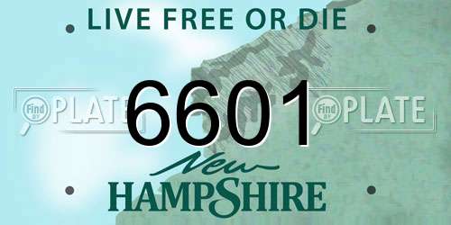 6601 New Hampshire License Plate