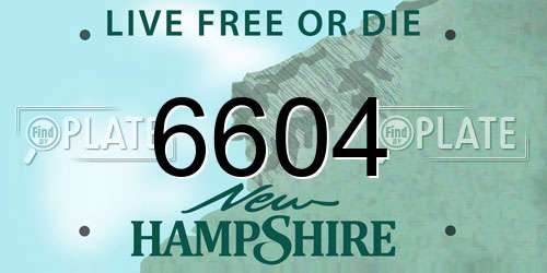 6604 New Hampshire License Plate