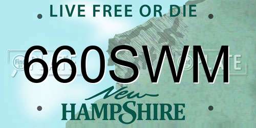 660SWM New Hampshire License Plate