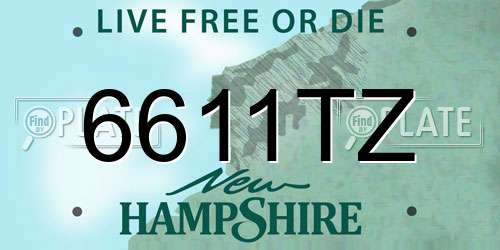 6611TZ New Hampshire License Plate