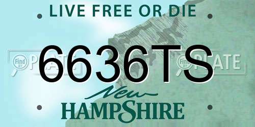 6636TS New Hampshire License Plate