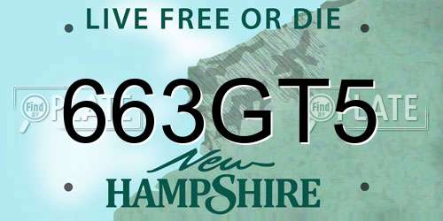 663GT5 New Hampshire License Plate