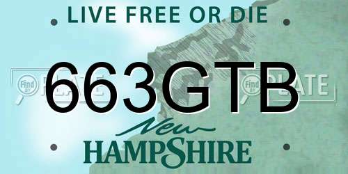 663GTB New Hampshire License Plate