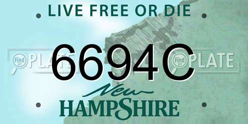 6694C New Hampshire License Plate