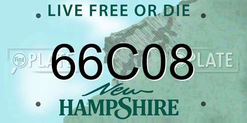 66C08 New Hampshire License Plate