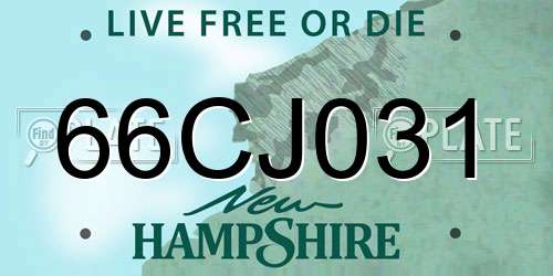 66CJ031 New Hampshire License Plate