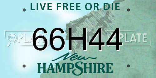 66H44 New Hampshire License Plate