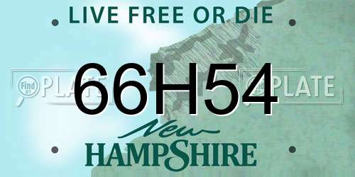 66H54 New Hampshire License Plate