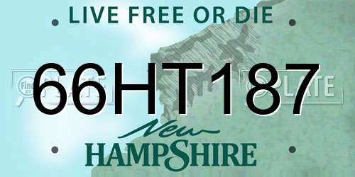 66HT187 New Hampshire License Plate
