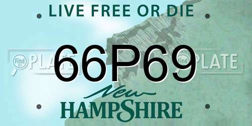 66P69 New Hampshire License Plate