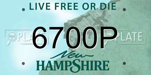 6700P New Hampshire License Plate