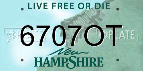 6707OT New Hampshire License Plate