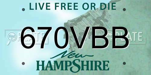 670VBB New Hampshire License Plate