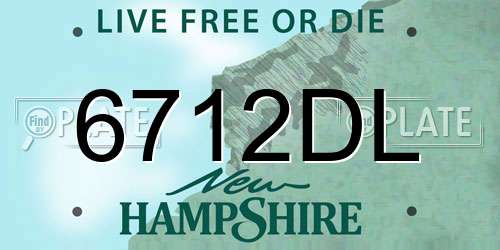 6712DL New Hampshire License Plate