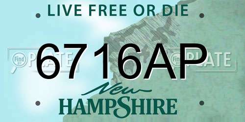 6716AP New Hampshire License Plate