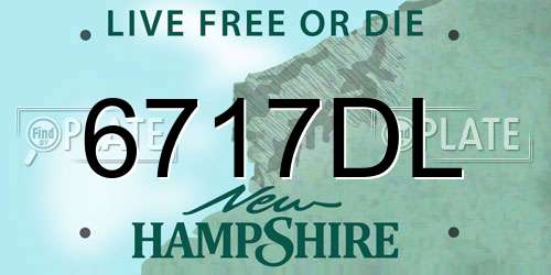 6717DL New Hampshire License Plate