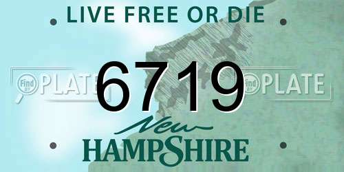 6719 New Hampshire License Plate