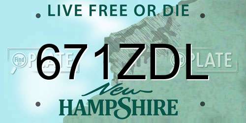 671ZDL New Hampshire License Plate