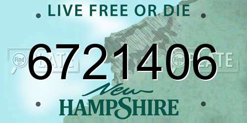 6721406 New Hampshire License Plate