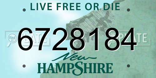 6728184 New Hampshire License Plate