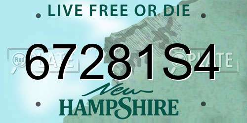 67281S4 New Hampshire License Plate