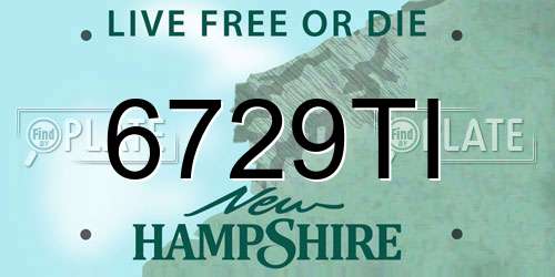 6729TI New Hampshire License Plate