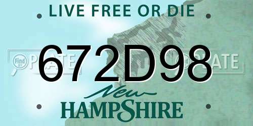 672D98 New Hampshire License Plate