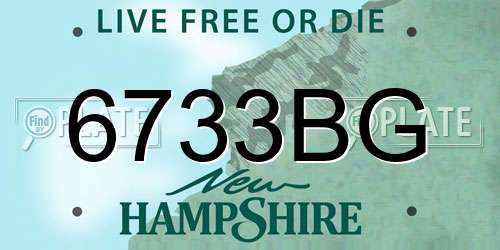 6733BG New Hampshire License Plate