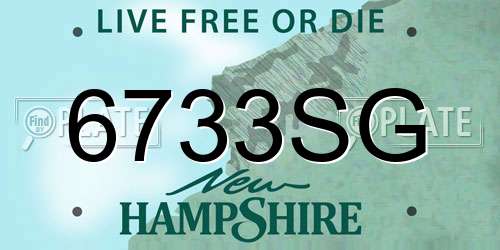6733SG New Hampshire License Plate