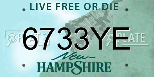 6733YE New Hampshire License Plate