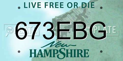 673EBG New Hampshire License Plate