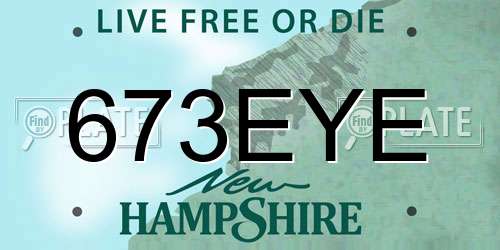 673EYE New Hampshire License Plate