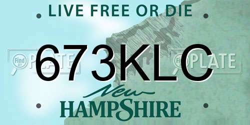 673KLC New Hampshire License Plate