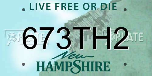 673TH2 New Hampshire License Plate