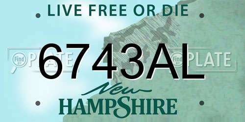 6743AL New Hampshire License Plate