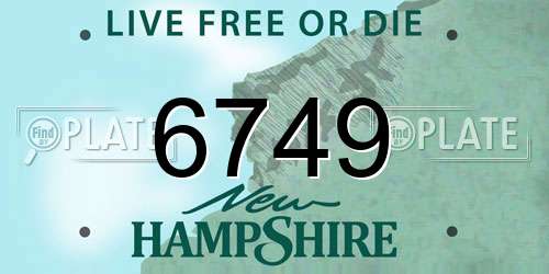 6749 New Hampshire License Plate