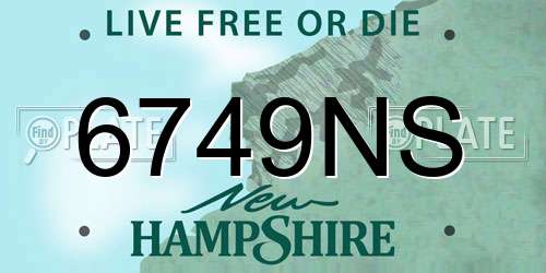 6749NS New Hampshire License Plate