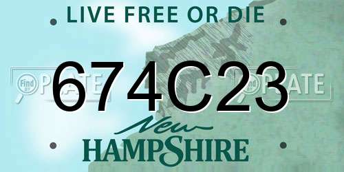 674C23 New Hampshire License Plate