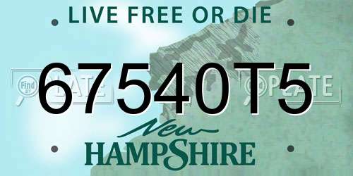 67540T5 New Hampshire License Plate