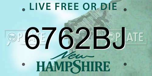 6762BJ New Hampshire License Plate