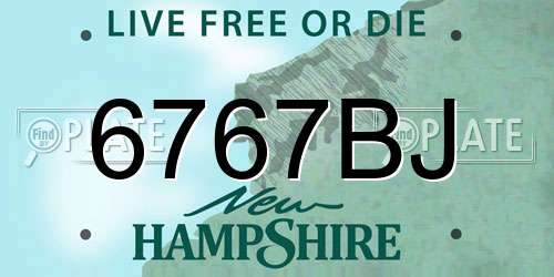 6767BJ New Hampshire License Plate