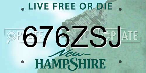 676ZSJ New Hampshire License Plate